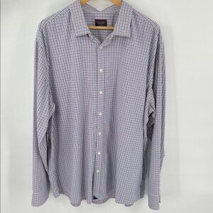 Untuckit men’s erbach-pink button up checkered nylon long sleeve shirt size XXXL